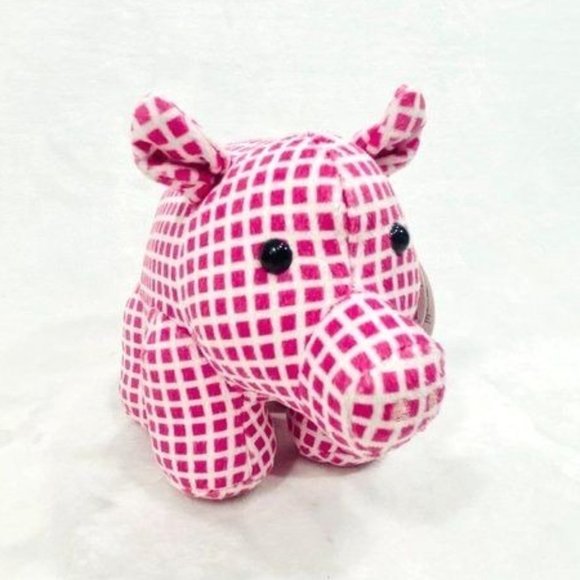 Manhattan Toy Company Jellybeans Cotton Candy Pig/Pink Check Plush Pig - Picture 4 of 9